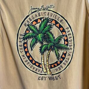 Jimmy Buffett Margaritaville Mens Pure Cotton Key West Tank Top Yellow XL